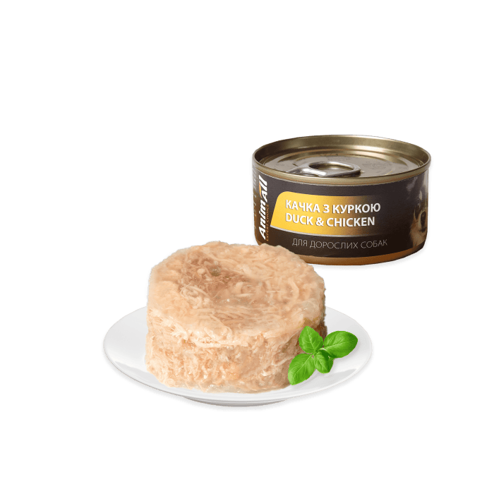 AnimAll влажный корм для собак с уткой и курицей в нежном желе 85 г