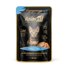 AnimAll влажный корм для кошек c тунцом 80г*12шт