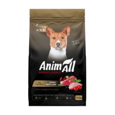 AnimAll сухой корм для взрослых собак средних пород со свежей индейкой и ягненком 12 кг