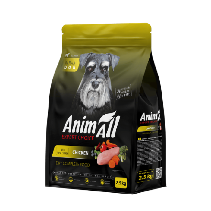 AnimAll сухой корм для собак со свежей курицей 2,5 кг