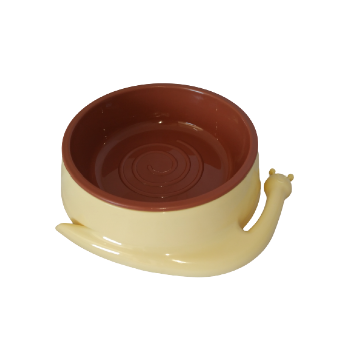 AnimAll пластикова миска для котів у формі равлика (жовто-коричнева) S 200 мл