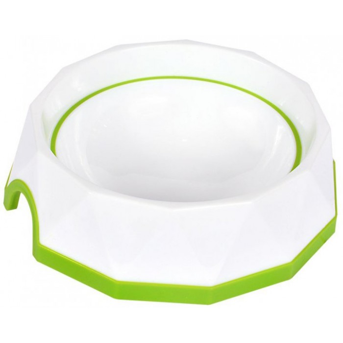 AnimAll пластикова миска "Діамант" для собак (зелено-біла) 500 мл