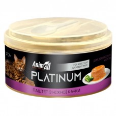 AnimAll Platinum нежный паштет из утки для кошек 70 г