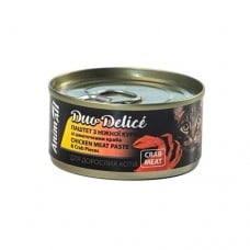 AnimAll Duo Delice паштет для котів з курки зі шматочками краба 80 г