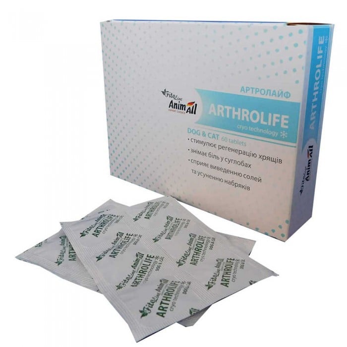 AnimAll FitoLine Артролайф таблетки для профилактики заболеваний опорно-двигательного аппарата у котов и собак 60 табл.