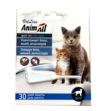 AnimAll VetLine Spot-On краплі протипаразитарні для котів до 4 кг (0,5 мл)