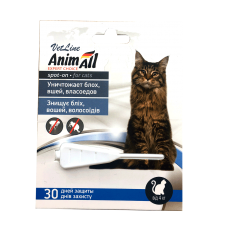 AnimAll VetLine Spot-On краплі протипаразитарні для котів більше 4 кг (1 мл)