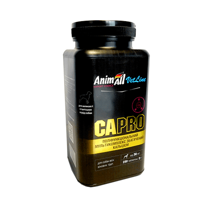 AnimAll VetLine Ca PRO витамины для профилактики нарушений кальций-фосфорного баланса у собак крупных пород (2 г × 250 табл.)