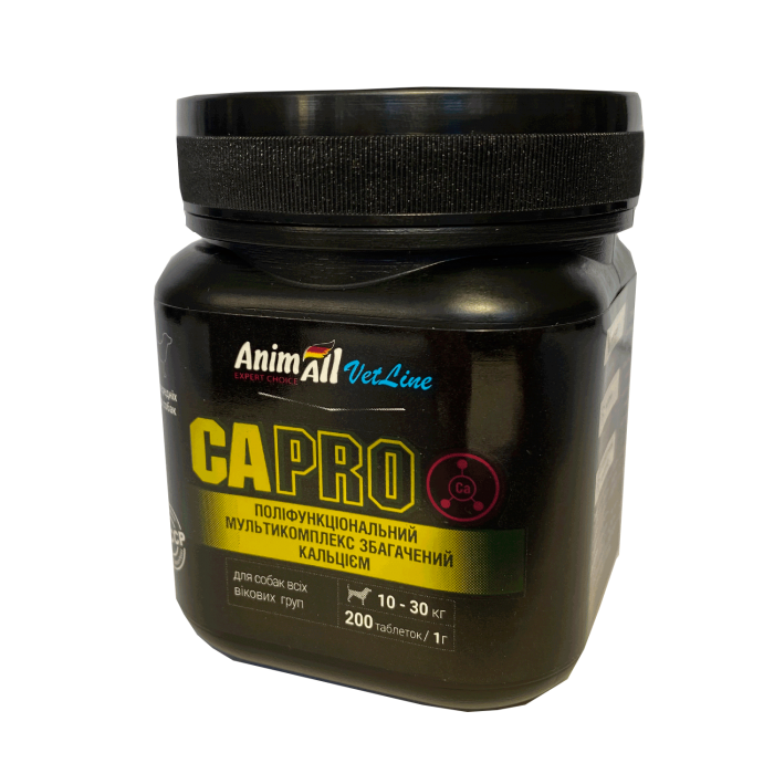 AnimAll VetLine Ca PRO витамины для профилактики нарушений кальций-фосфорного баланса у собак средних пород (1 г × 200 табл.)