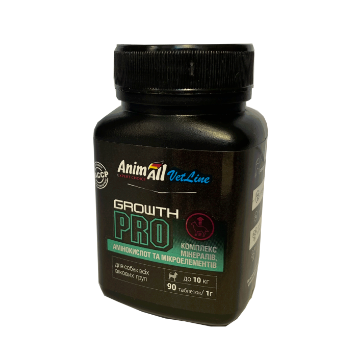 AnimAll VetLine Growth PRO витамины для увеличения веса и мышечной массы собак маленьких пород (1 г × 90 табл.)