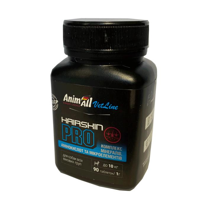 AnimAll VetLine Hair Skin PRO витамины для здровья кожи и шерсти собак маленьких пород (1 г×90 таб)
