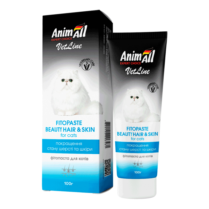 AnimAll VetLine Beauty Hair & Skin фитопаста для улучшения состояния шерсти и кожи котов 100 г