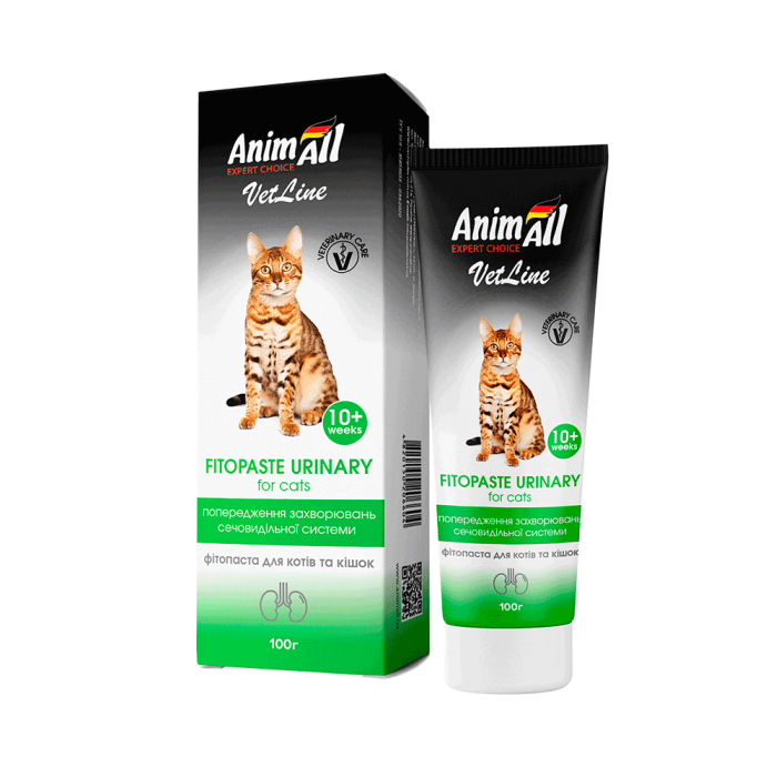 AnimAll VetLine Urinary фитопаста для предотвращения заболеваний мочевыделительной системы котов 100 г