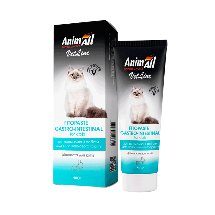 AnimAll VetLine Gastrointestinal фитопаста для нормализации работы желудочно-кишечного тракта у котов 100 г