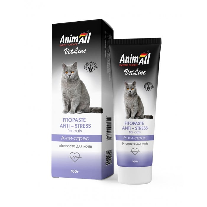AnimAll VetLine Antistress фитопаста для профилактики стресса у котов 100 г