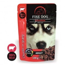 Fine Dog Adult кусочки мяса говядины в соусе для собак 100г