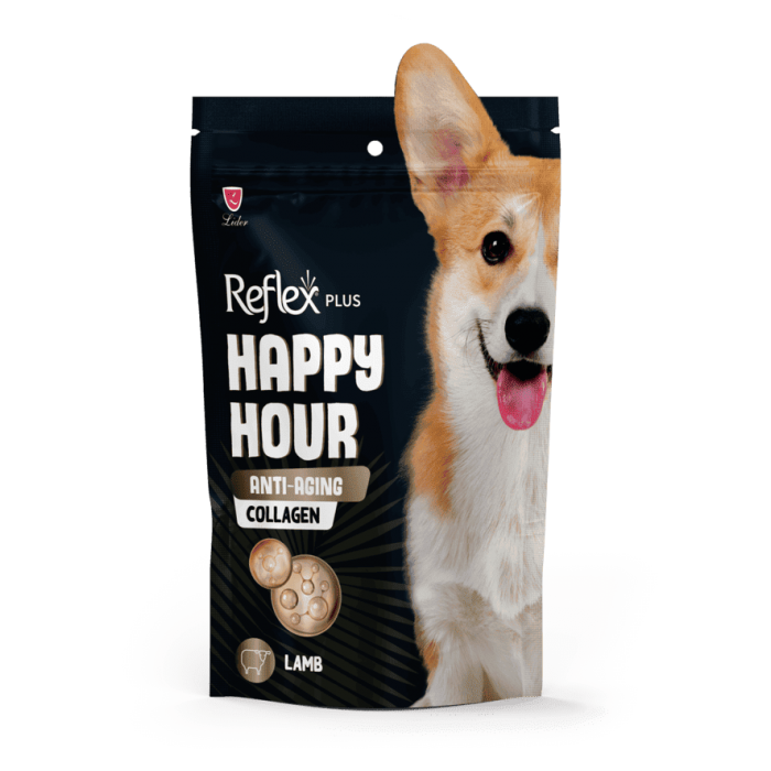 Reflex Plus Happy Hour лакомство для собак с ягненком и коллагеном против старения 60г