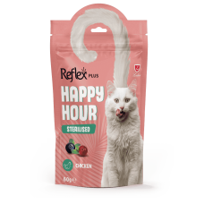 Reflex Plus Happy Hour лакомство для стерилизованных кошек с курицей, голубикой и клюквой 60 г