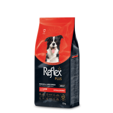 Reflex Plus Полноценный сухой корм для собак средних и крупных пород с ягненком 12кг