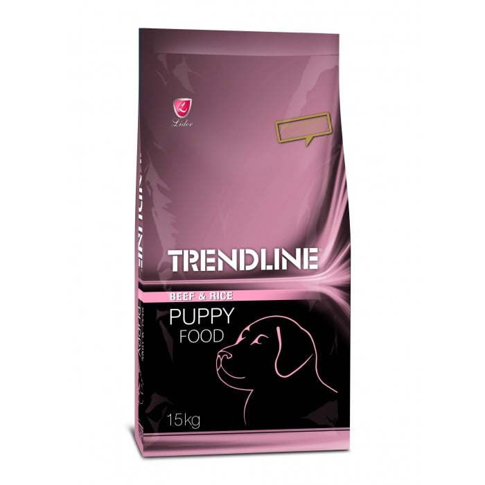 Trendline (Трендлайн) Полноценный и сбалансированный сухой корм для щенков с говядиной и рисом 15кг.