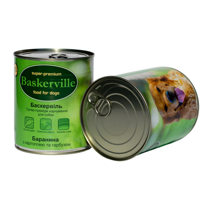 Baskerville Консервы для собак Баранина с картофелем и тыквой 800г