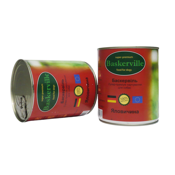 Baskerville Консервы для собак Говядина 800г