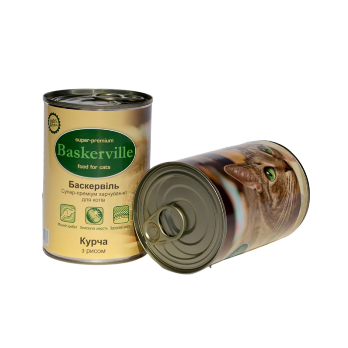 Baskerville Корм для кошек Цыпленок с рисом 400г