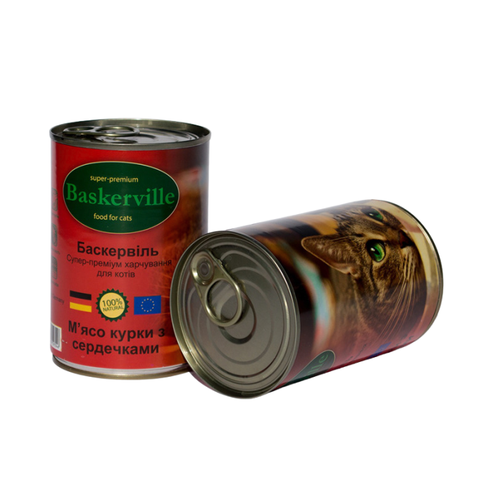 Baskerville Корм для кошек Мясо курицы с сердечками 400г