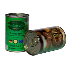 Baskerville Корм для кошек Оленина с мясом курицы 400г