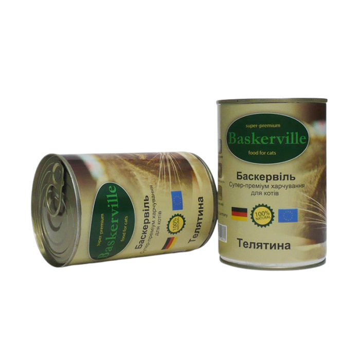 Baskerville Корм для кошек Телятина 400г