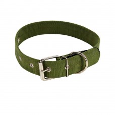 Пухнастики брезентовый ошейник для собак 35 мм, 60 см (зеленый) XL