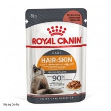 ROYAL CANIN HAIR & SKIN CARE IN GRAVY вологий корм для шкіри та шерсті котів в соусі 85г*12шт