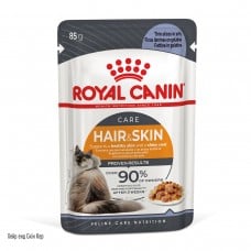 ROYAL CANIN HAIR & SKIN CARE IN JELLY вологий корм для шкіри та шерсті котів  в желе 85г*12шт