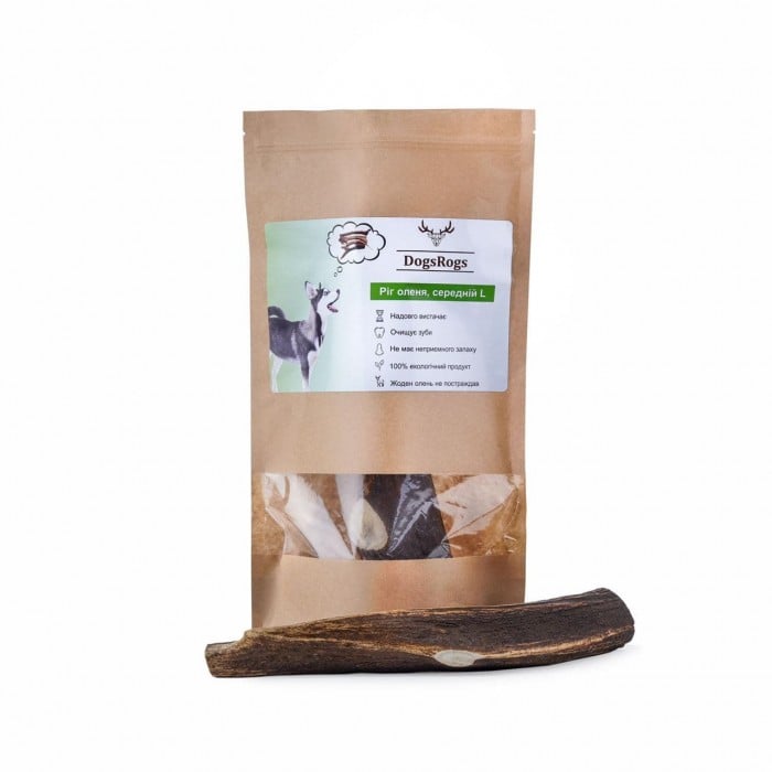 DogsRogs Рог оленя для собак, средней твердости L (30см)