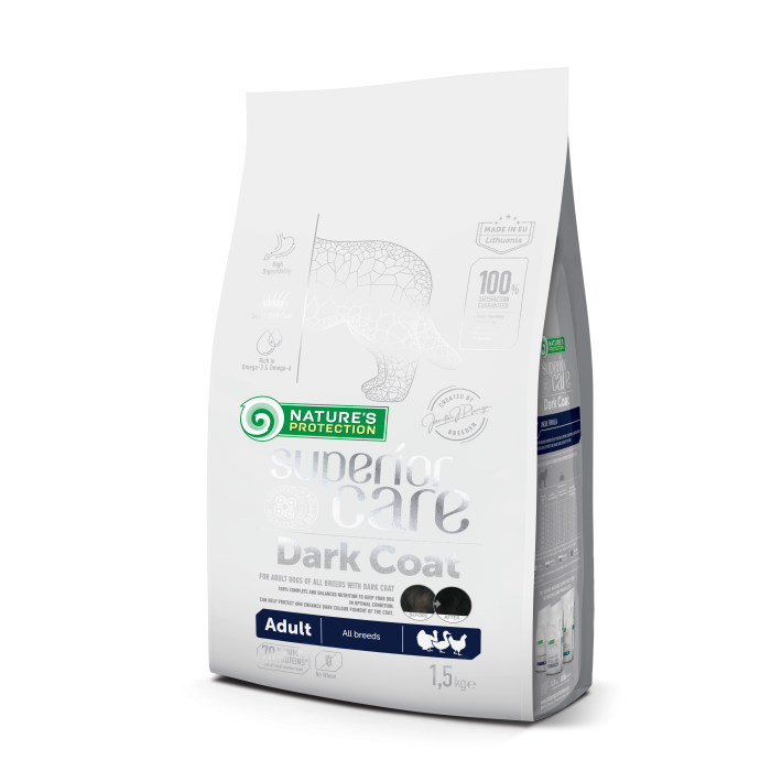 Nature's Protection Superior Care Dark Coat Adult All Breeds для собак з чорною шерстю 1,5 кг