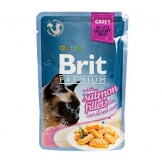Brit Premium Cat pouch філе лосося в соусі для стерилізованих 85г*24шт