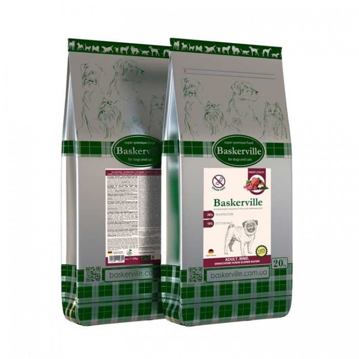 Baskerville Grain Free Dog Adult Small Breed сухой корм для собак малых пород с говядиной и ягодами 7,5 кг