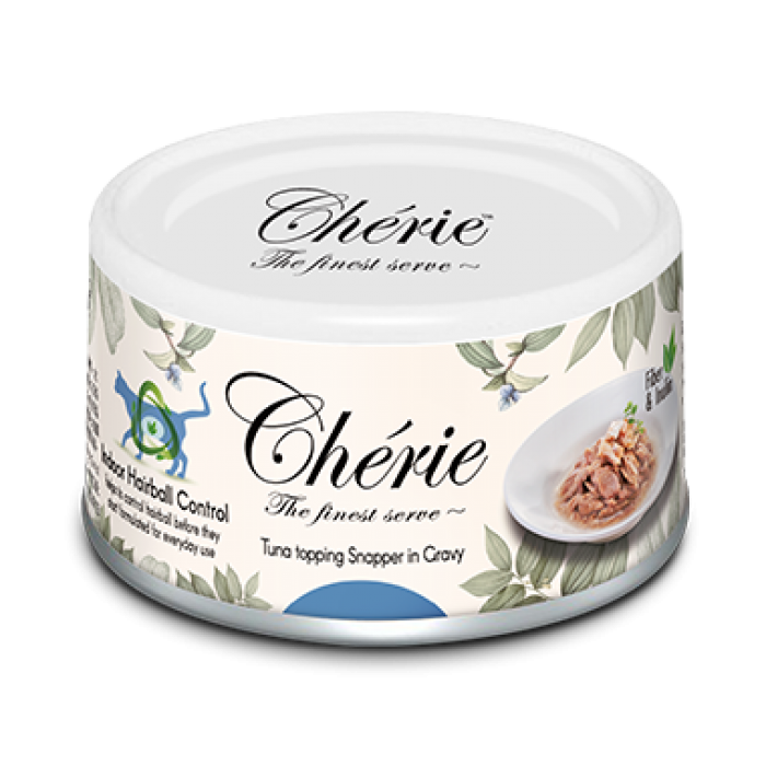 Cherie Hairball Control Tuna & Snapper влажный корм с тунцом и луцианом для кошек в соусе 80г