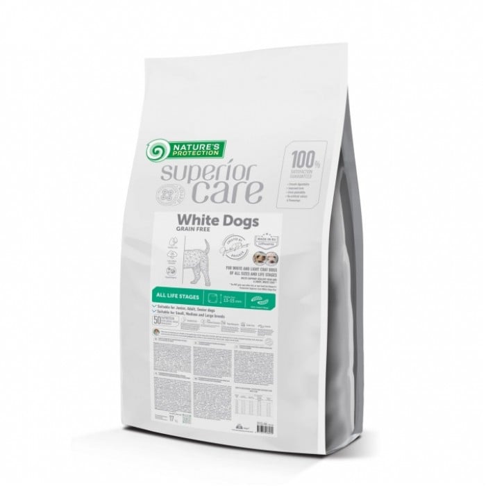 Nature's Protection Superior Care White Dogs Grain Free Insect All Sizes and Life Stages для собак с белой шерстью 17 кг