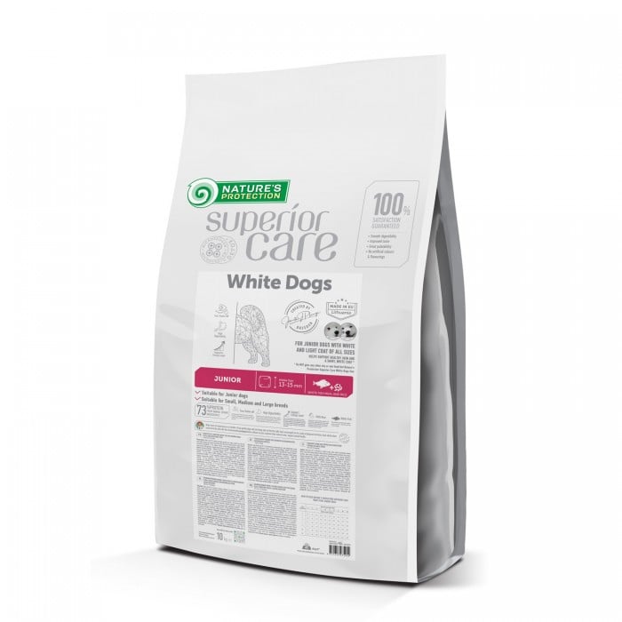 Nature's Protection Superior Care White Dogs White Fish Junior All Sizes для юніорів з білою шерстю 10 кг