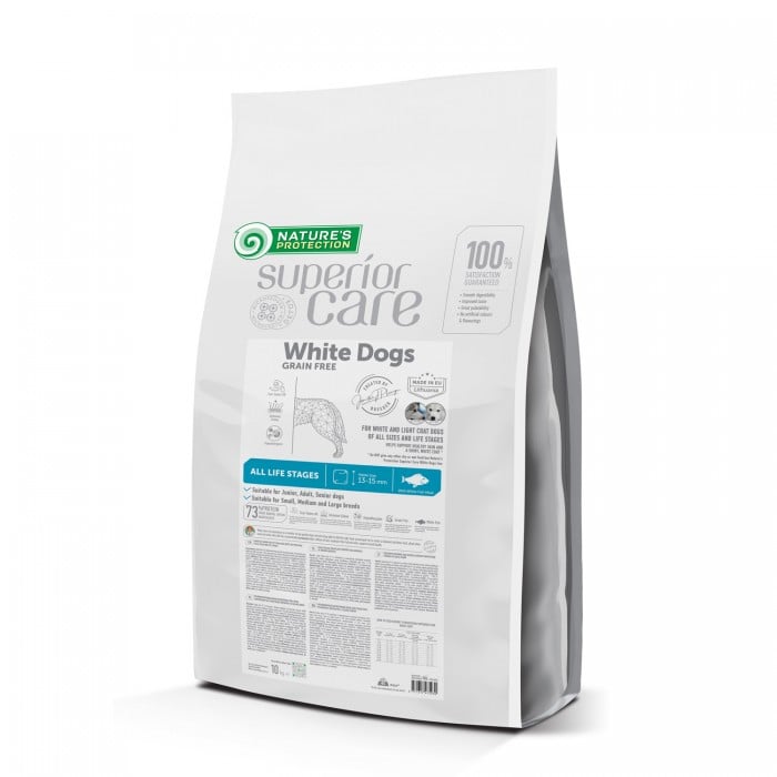 Nature's Protection Superior Care White Dogs Grain Free White Fish All Sizes and Life Stages для собак с белой шерстью 17 кг