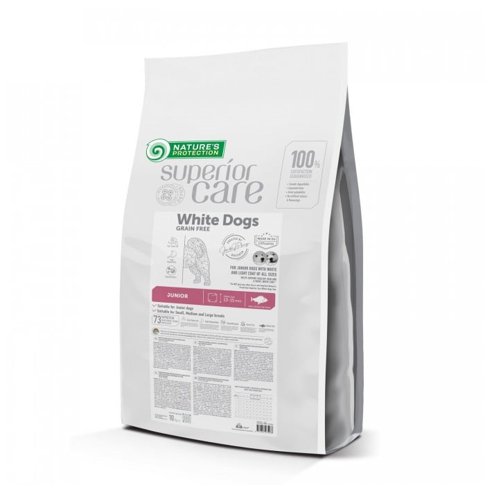 Nature's Protection Superior Care White Dogs Grain Free White Fish Junior All Sizes для юніорів з білою шерстю 17 кг