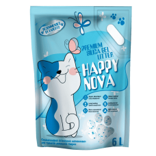 ТМ "Happy Nova" силикагелевый гигиенический наполнитель для туалетов домашних животных 6 л