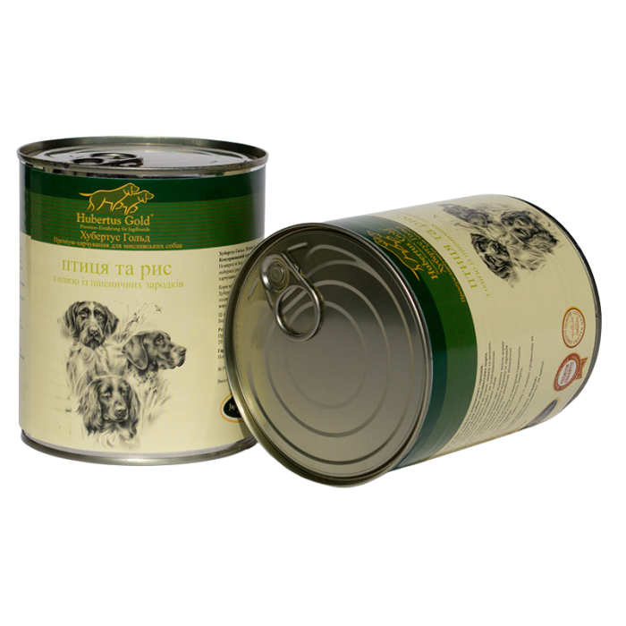 Hubertus Gold Консервы для собак Птица с рисом 800г