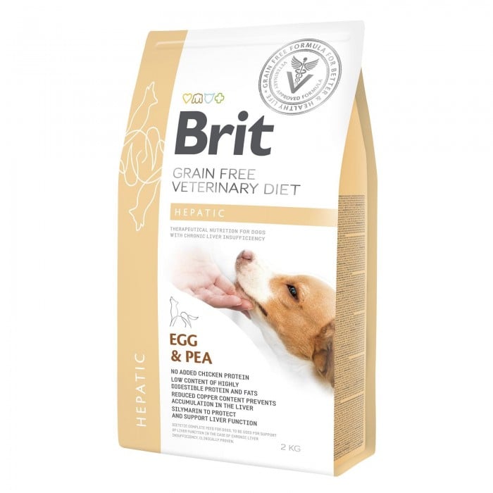 Brit GF VetDiets Dog Hepatic сухой корм для собак с яйцом, горохом, бататом и гречкой 2 kg