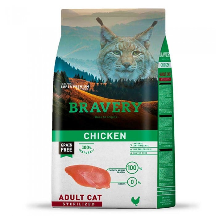 Bravery Chicken Adult Cat Sterilized сухий корм для стерилізованих котів з куркою 7 кг