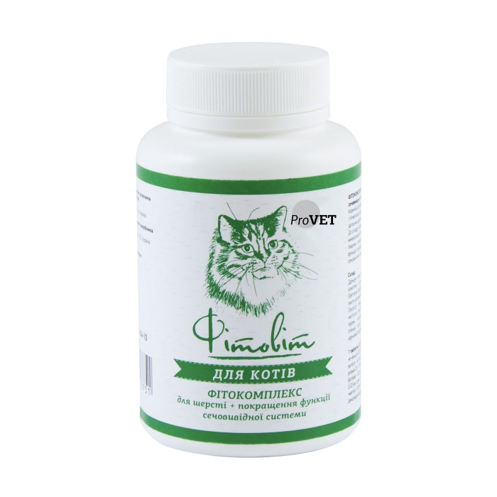 ProVET Фитовит фитокомплекс для шерсти и поддержания мочевыделительной системы котов 100 табл.