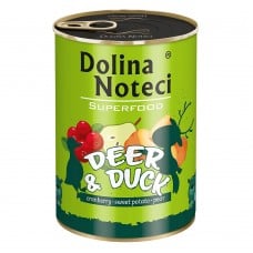 Dolina Noteci Superfood влажный корм для cобак с олениной и уткой 400 г