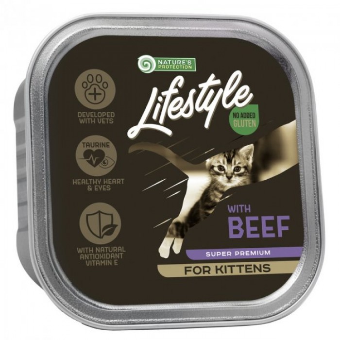 Nature's Protection Lifestyle Kitten with Beef вологий корм для кошенят з яловичиною 85 г*12шт