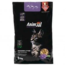 AnimAll деревний наповнювач для котів з ароматом лаванди 5 кг + 300 г у подарунок